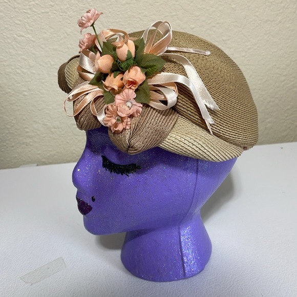 Vintage Floral Decorated Easter/ Spring Women's Hat. Good Vintage Condition. - Picture 5 of 11